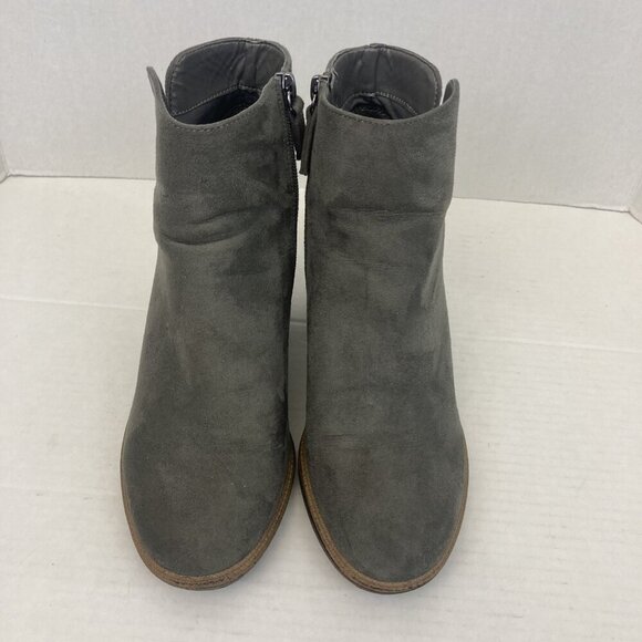 Dr Scholls Suede Finderkeeper Boots Womens Size 7M Gray Block Heel Ankle Booties - Picture 7 of 15